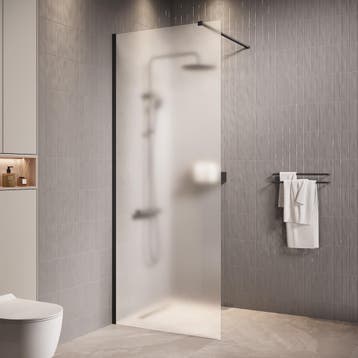 Douchewand Florida 70 x 200 cm Zwart – Inloopdouche 8 mm, Verzenden, Nieuw