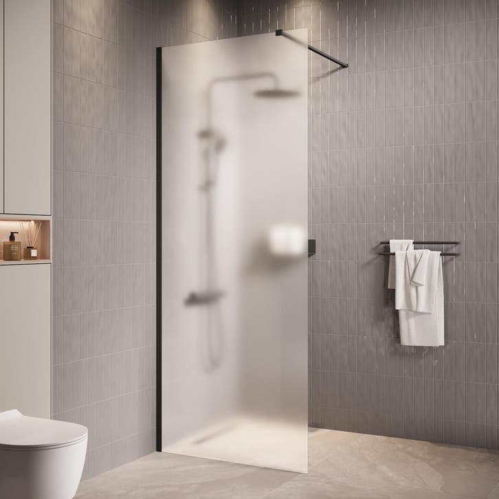 Douchewand Florida 70 x 200 cm Zwart – Inloopdouche 8 mm, Bricolage & Construction, Sanitaire, Envoi