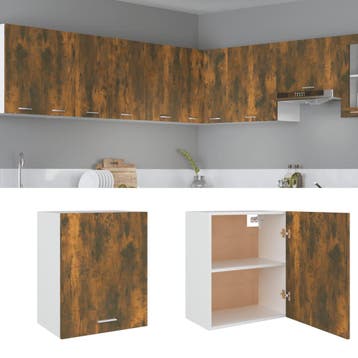 vidaXL Bovenkast Lyon 50x31x60 cm bewerkt hout gerookt, Huis en Inrichting, Verzenden, Nieuw
