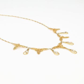 Collier - 18 carats Or jaune Perle, Nieuw