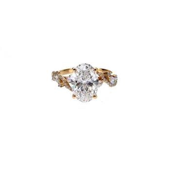 Ring - 18 karaat Geel goud - 4.02ct. tw. Diamant (Lab-grown)