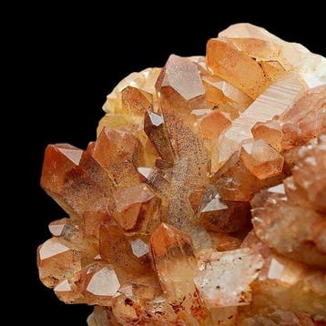 Esthetisch hematietkwarts, oranje gekruiste kristallen,