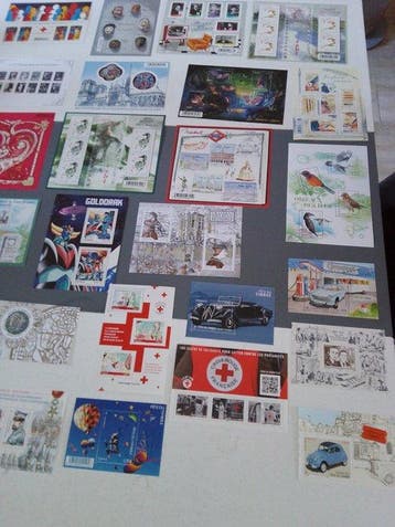 France 2013/2020 - Lot timbres blocs feuillets France MNH, Gestempeld