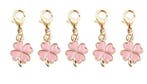 5 gelukshangers - klaver - roze - pink - liefde - goudloo..., Handtassen en Accessoires, Bedels, Ophalen of Verzenden, Nieuw