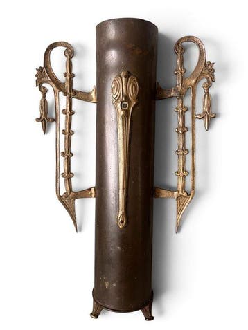 Vase - Laiton doré, Bronze patiné