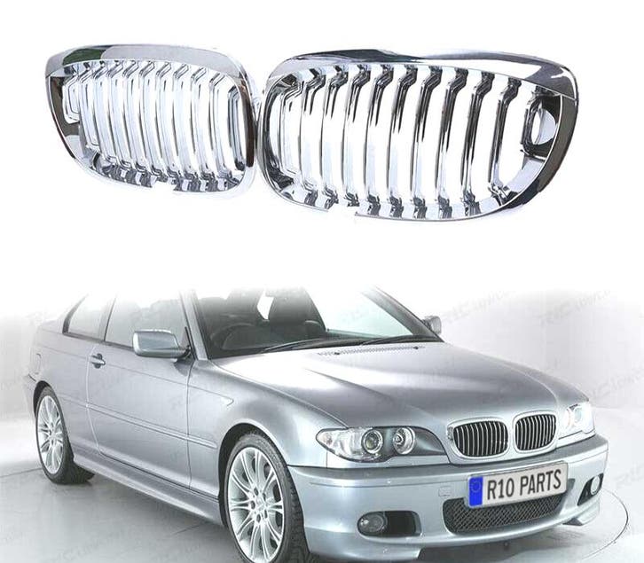 CALANDRES AVANT BMW E46 COUPÉ CABRIO 03+ CHROMÉ, Auto-onderdelen, Carrosserie, Verzenden