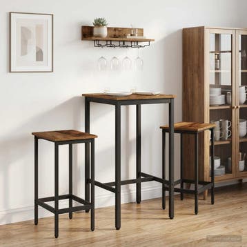 vidaXL Barkruk 2 st Oud hout 40 x 32 x 64 cm Bewerkt hout, Maison & Meubles, Tabourets de bar, Verzenden