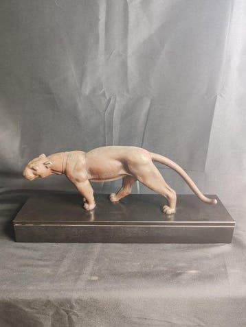 Alexandre ouline - Beeld, Panthère - 22 cm - Gietijzer -, Antiquités & Art