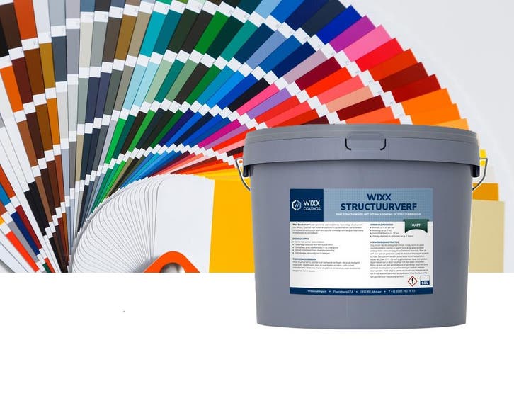 Wixx Structuurverf Mat - 10L Mengkleur 10L, Doe-het-zelf en Bouw, Verf, Beits en Lak, Nieuw, Verzenden