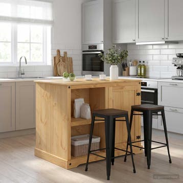 vidaXL Keuken eiland set 2 st Honingwas 112 x 77 x 91,5 cm, Huis en Inrichting, Verzenden, Nieuw
