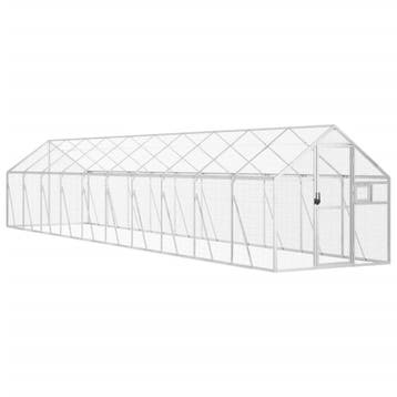 vidaXL Volière 1,79x10x1,85 m aluminium zilverkleurig, Verzenden, Nieuw