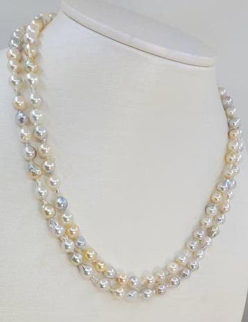 Halsketting Zilver, 5,5x6 mm multikleurige gouden en, Nieuw