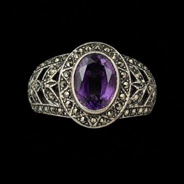 Argent - Bague - Bague Art Déco exclusive, Bijoux, Sacs & Beauté