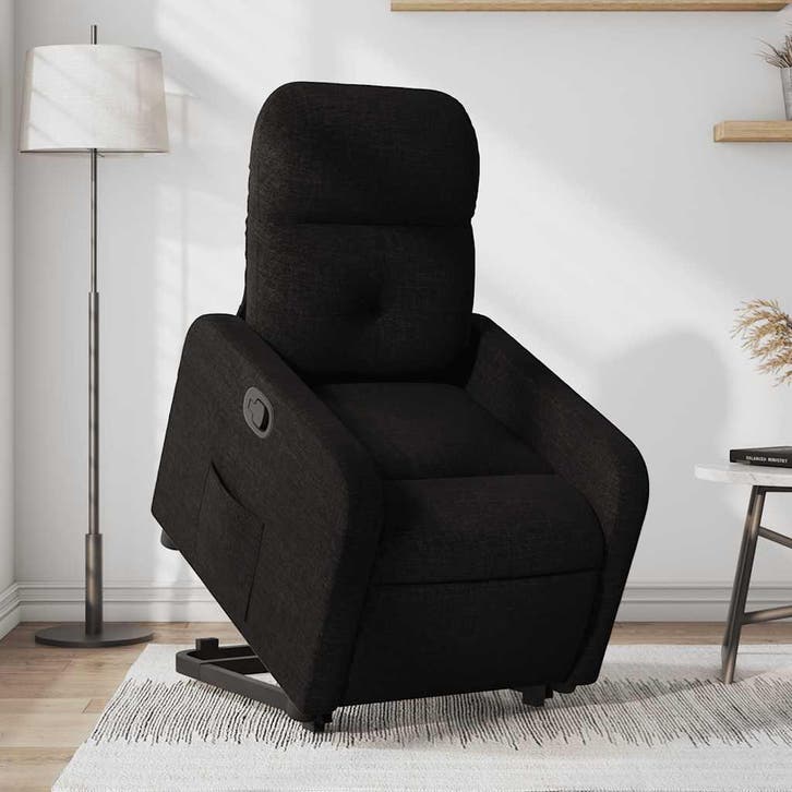 vidaXL Sta-op-stoel verstelbaar stof zwart, Huis en Inrichting, Fauteuils, Nieuw, Verzenden