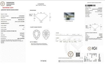 Zonder minimumprijs - Ring - 14 karaat Witgoud - 4.04ct. tw.