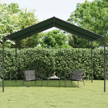 vidaXL Prieel 4 x 4 x 2,6 m Taupe Polyester en Staal, Tuin en Terras, Verzenden, Nieuw