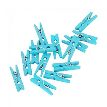 Mini Knijpers Hout Blauw 24st, Verzenden, Nieuw