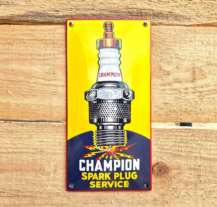 Reclamebord Champion spark plug service, Collections, Marques & Objets publicitaires, Envoi