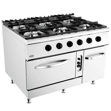 Fornuis + Oven | BASE 900 | Gas | 6 Branders (6x 8.5kW) +, Verzenden