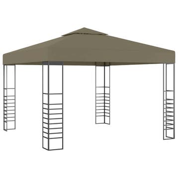 vidaXL Tuinpaviljoen 180 g/m² 3x3 m taupe, Verzenden