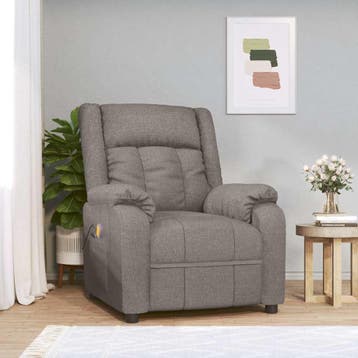 Massagestoel taupe: Luxe relaxzetel voor een fractie van..., Huis en Inrichting, Gebruikt, Eenpersoons, Verzenden, 75 tot 100 cm