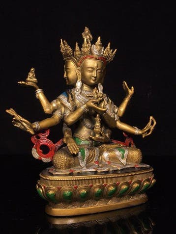 Beeld, One of the Three Longevity Deities - Buddha Statue -