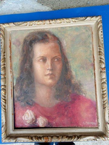 G. Carpanini (XX) - Ritratto, Antiquités & Art, Art | Peinture | Classique