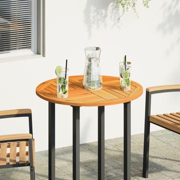 vidaXL Tafelblad rond Ø 70x2 cm massief acaciahout, Huis en Inrichting, Verzenden, Nieuw