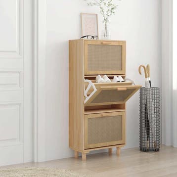 vidaXL Schoenenkast 52x25x115cm bewerkt hout & natuurlijk, Verzenden