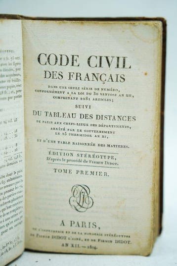 Napoléon - Code civil des Français, suivi du tableau des