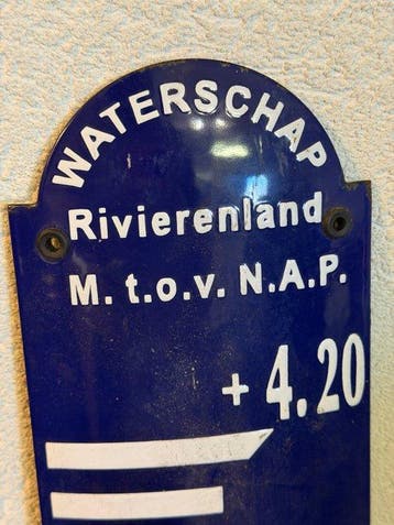 Waterschap bord - Emaille plaat - Emaille, Staal