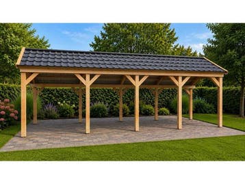 Veiling - Douglas kapschuur met dakpanplaten - 280x1200x290c, Nieuw