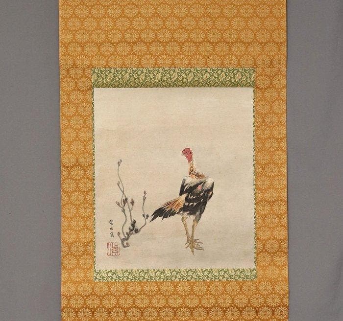 Gamecock (coq de combat japonais) - Avec la signature Shisui, Antiquités & Art, Antiquités | Autres Antiquités