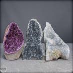 Uniek amethist-druse-set – Paars, zwart en wit in perfecte, Collections, Minéraux & Fossiles