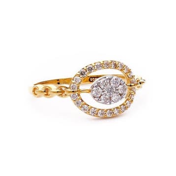 Ring - 18 karaat Geel goud - 0.30ct. tw. Diamant, Nieuw