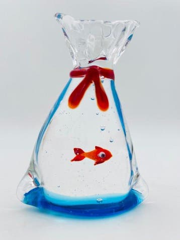 Guidotti - sculptuur, Sacchetto con pesce rosso - 7 cm -, Antiek en Kunst