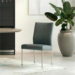 Set van 10 Leren eetkamerstoelen Comfort met wieltjes -, Ophalen of Verzenden, Nieuw, Leer