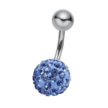 Fako Bijoux - Navelpiercing - Disco Dots - 8mm - Blauw, Handtassen en Accessoires, Piercings, Verzenden, Nieuw