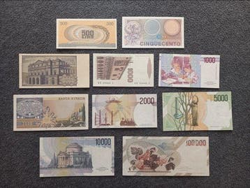 Italië. - 10 banconote Lire - anni vari (Zonder