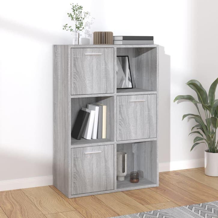 vidaXL Opbergkast 60x29,5x90 cm grijs sonoma eikenkleurig, Huis en Inrichting, Kasten | Boekenkasten, Nieuw, Verzenden