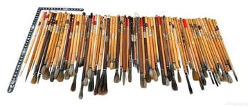 Immense lot de 69 pinceaux de calligraphie japonais vintage