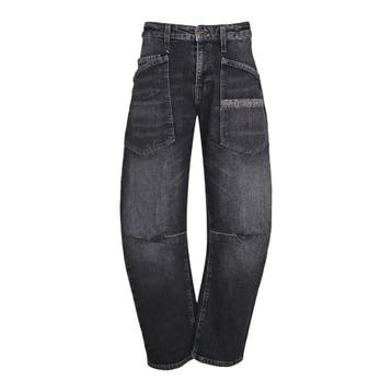 MAC • grijze Baggy glitter jeans • 38, Kleding | Dames, Maat 38/40 (M), Verzenden, MAC, Nieuw