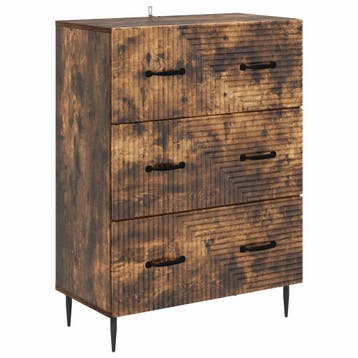 vidaXL Ladekast Gerookt eiken 66 x 34,5 x 89,5 cm Bewerkt, Verzenden, Nieuw