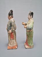 Figuur - Chinese cold painted pottery figures, Sui/Ming -, Antiek en Kunst