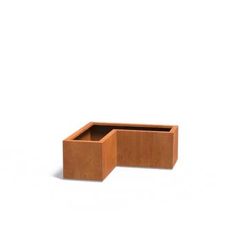 Cortenstaal plantenbak L-vorm L100xL100xB40xH40cm