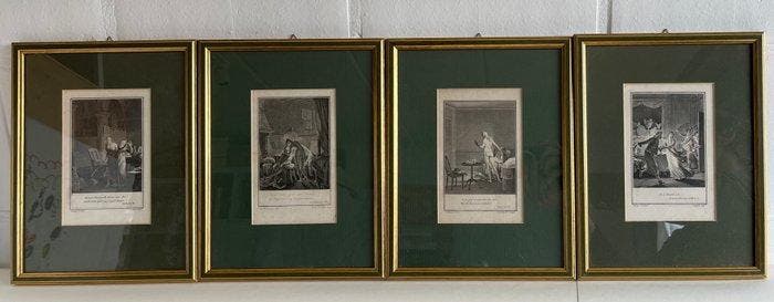 Jean-Michel Moreau (Moreau le Jeune) - Suite de 4 gravures, Antiquités & Art, Antiquités | Autres Antiquités
