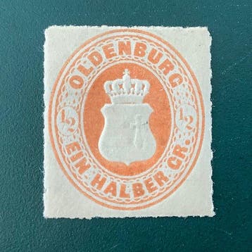 Oldenburg 1862 - 1/2 Groschen wapenschild - MNH - Michel 16, Gestempeld