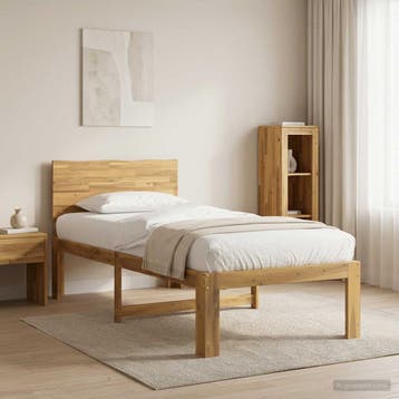 vidaXL Eenpersoonsbed met hoofdbord ROSTOCK Wit 90 x 190 cm, Verzenden, Nieuw