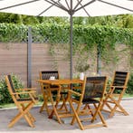 vidaXL 5-delige Tuinset polypropeen en massief hout zwart, Verzenden, Nieuw, Tuinset