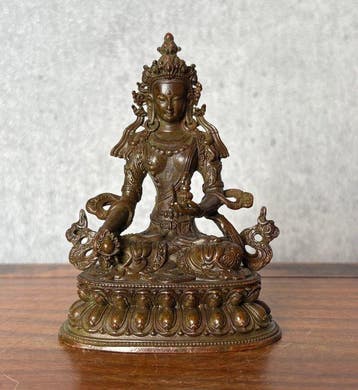 GRATIS VERZENDING Bijzonder Tara standbeeld - Bronze - Asie